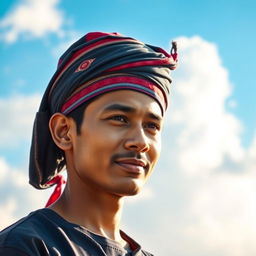 An individual wearing a traditional Nepali Dhaka topi, exuding pride and cultural charm