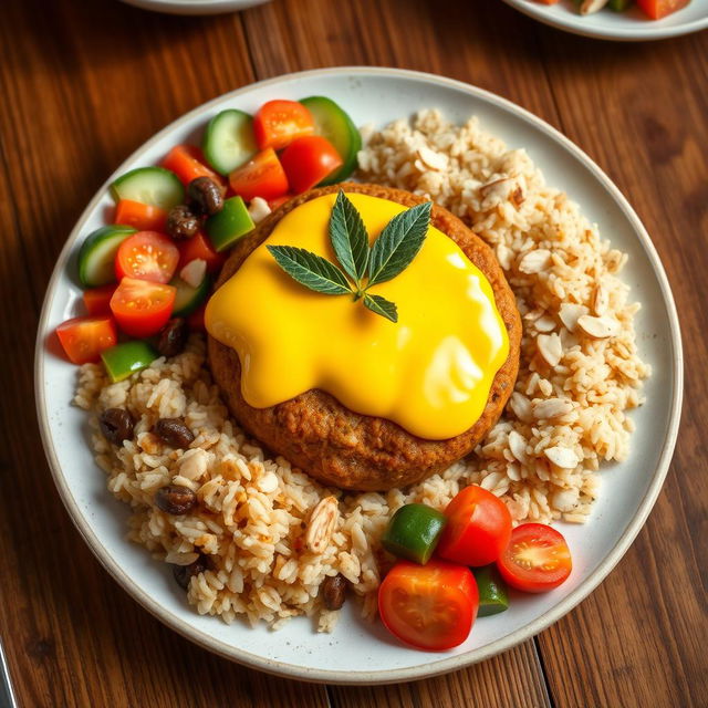 A beautifully arranged plate of Bobotie, the traditional South African dish