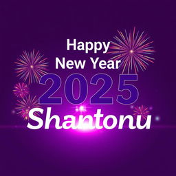 A stunning graphic design wishing a Happy New Year 2025 featuring the name 'Shantonu' prominently displayed