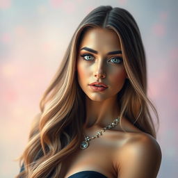 A beautiful portrait of a woman named Anoukkoolen01, showcasing her unique features with vibrant colors and soft lighting
