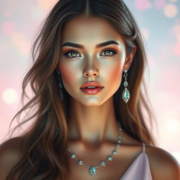 A beautiful portrait of a woman named Anoukkoolen01, showcasing her unique features with vibrant colors and soft lighting