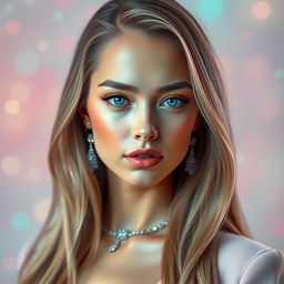 A beautiful portrait of a woman named Anoukkoolen01, showcasing her unique features with vibrant colors and soft lighting