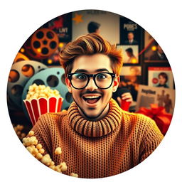 A captivating and creative profile picture representing a movie recommendation theme