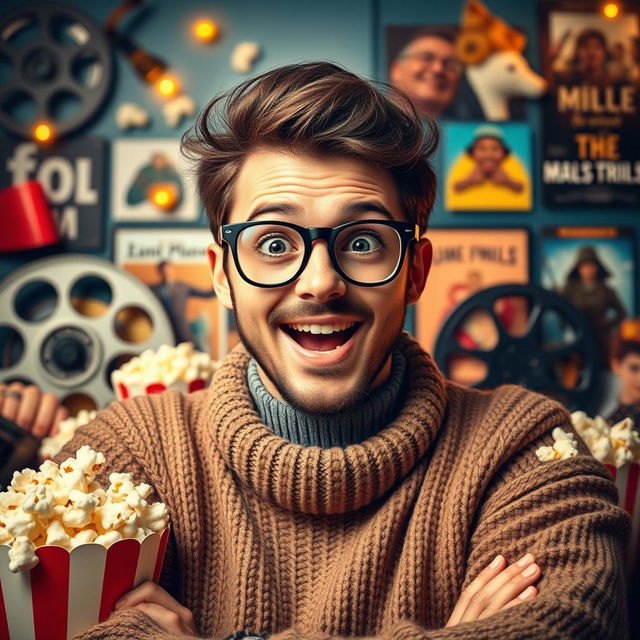 A captivating and creative profile picture representing a movie recommendation theme