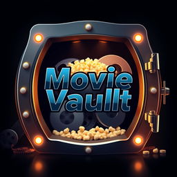 A stylish and modern profile picture for a brand called 'Movie Vault'