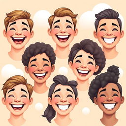 A series of faces showcasing different smile styles and expressions, highlighting the beauty and diversity of smiles