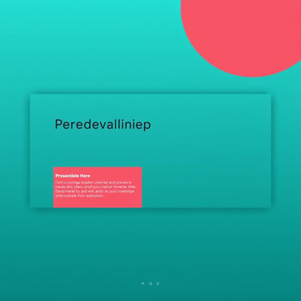 A beautifully designed template for a modern presentation, featuring a sleek layout with a combination of vibrant colors like teal and coral