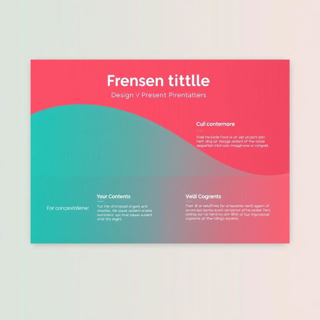 A beautifully designed template for a modern presentation, featuring a sleek layout with a combination of vibrant colors like teal and coral