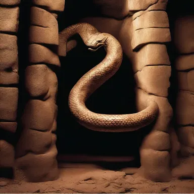 The abnormally large serpent guarded the entrance to the underworld.