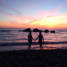 A stunning and serene view of the sea at sunset, showcasing vibrant orange and pink hues reflecting on the water