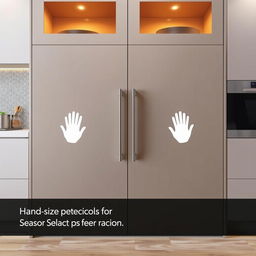 A modern cabinet designed with hand size detection technology, featuring child-proof locks that prevent a child's hand from opening it