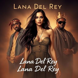An artistic representation of a music album cover featuring Lana Del Rey collaborating with Tupac Shakur, Dr