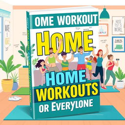 A creative and engaging ebook cover design for a home workout guide