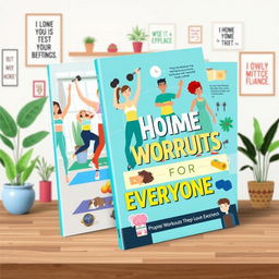 A creative and engaging ebook cover design for a home workout guide