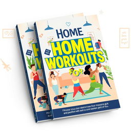 A creative and engaging ebook cover design for a home workout guide