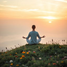 A serene and calming scene representing mindfulness and success