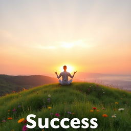 A serene and calming scene representing mindfulness and success
