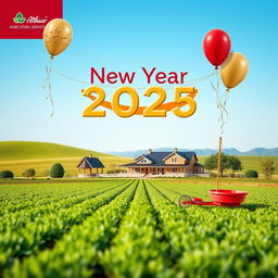 A professional and festive New Year 2025 photo design for Althaher Agricultural Services Company