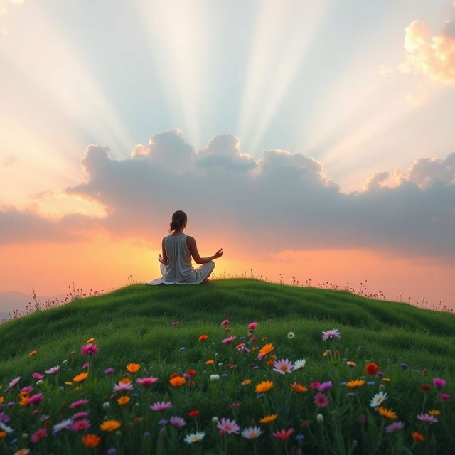 A serene and calming scene symbolizing mindfulness and success