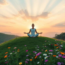 A serene and calming scene symbolizing mindfulness and success