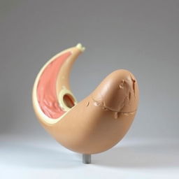 A highly detailed and realistic anatomical model of a man's penis, showcasing various textures and colors for educational purposes