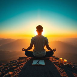 A powerful and inspiring scene illustrating the success of mindfulness, discipline, and perseverance