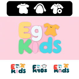 A clean and modern logo design for the children's clothing company 'Eg Kids'