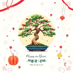 A vibrant and festive Happy New Year 2025 greeting card design