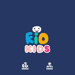 A modern and playful logo design for 'EG KIDS', a children's clothing company