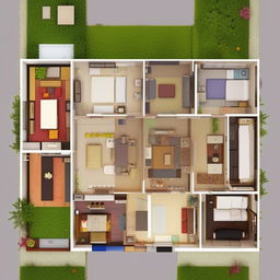 An architectural layout of a house on a 25*40 plot with two bedrooms, one with an attached bathroom, a common bathroom, a hall, kitchen with a wash area, study/office room, car parking space, and a dedicated space for a mandir.