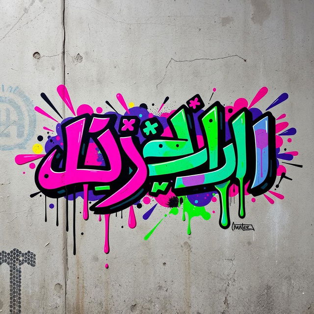 An eye-catching graffiti art piece featuring the Persian word "زهره" prominently displayed in a bold and stylish manner