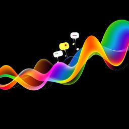 Generate a visually captivating sound wave representing the concept of sound production