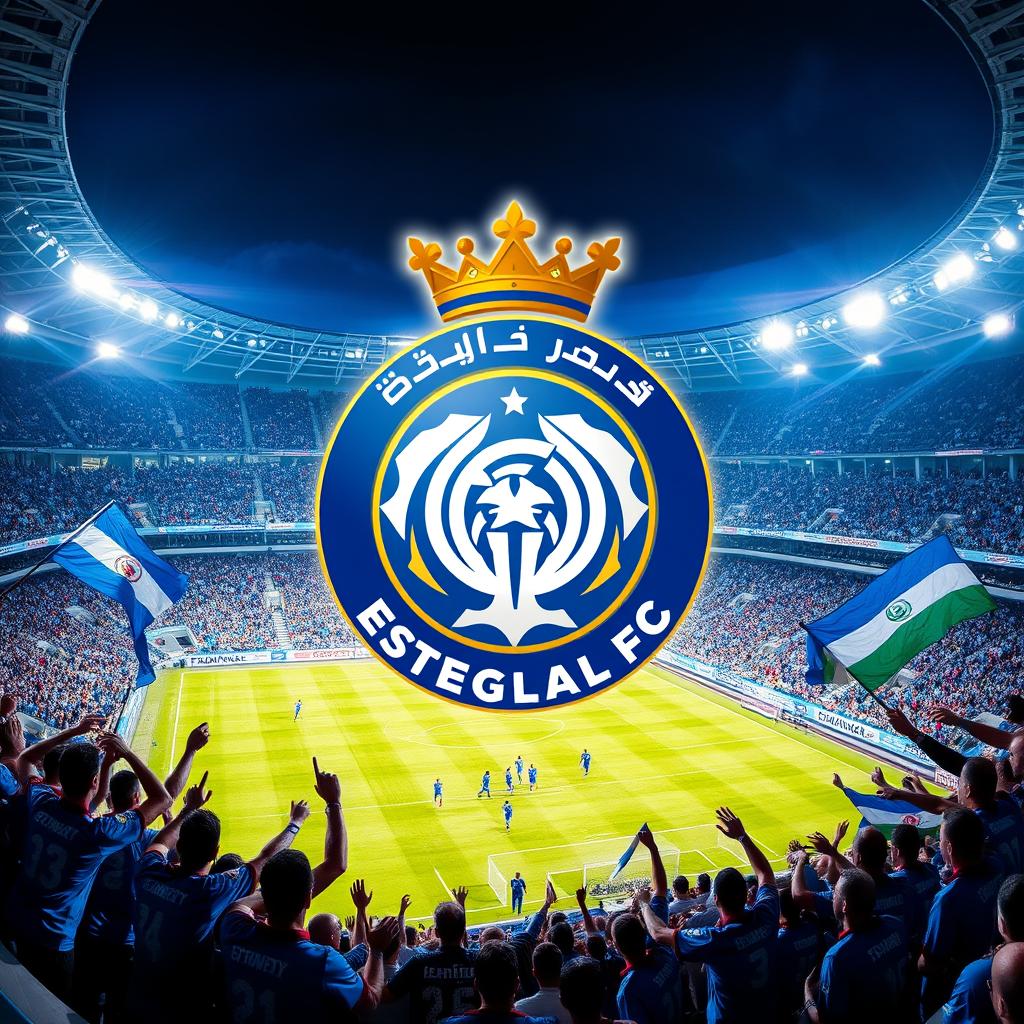 A vibrant and dynamic representation of Esteghlal FC, the iconic Iranian football club