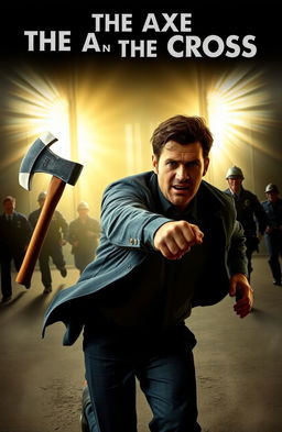 A dramatic scene depicting a man running energetically towards the ethereal gates of heaven, which gleam with divine light, creating a stark contrast against the darker surroundings