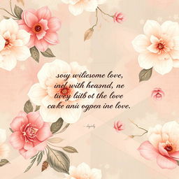 A seamless wallpaper design combining elements from the provided photos, featuring abstract floral patterns blended with soft pastel colors and gentle textures that evoke a sense of calmness