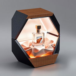 An exceptionally luxurious perfume box design that is entirely unique and never seen before