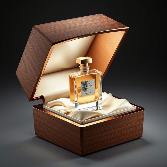 An exceptionally luxurious perfume box design that is entirely unique and never seen before