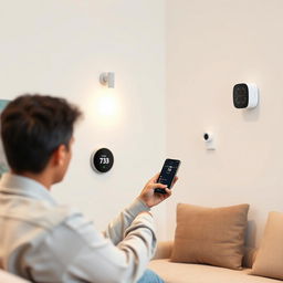 A modern, smart room with minimalist decor and a focus on advanced technology