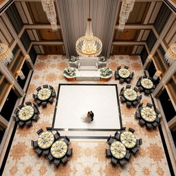 A luxurious wedding hall designed for 150 guests