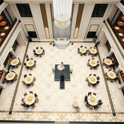 A luxurious wedding hall designed for 2024 featuring an impressive layout