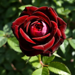 A beautiful brown rose with rich, intense coloration, showcasing its velvety petals and intricate details