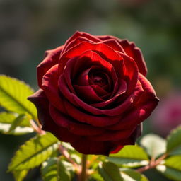 A stunning, intense brown rose in full bloom, showcasing its rich and deep color with velvety petals