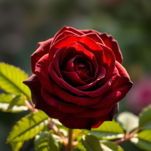 A stunning, intense brown rose in full bloom, showcasing its rich and deep color with velvety petals