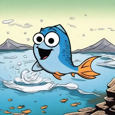 In the cartoon, the fish character always swam aborally whenever it wanted to escape a dangerous situation.