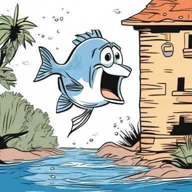 In the cartoon, the fish character always swam aborally whenever it wanted to escape a dangerous situation.