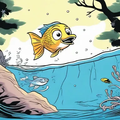 In the cartoon, the fish character always swam aborally whenever it wanted to escape a dangerous situation.