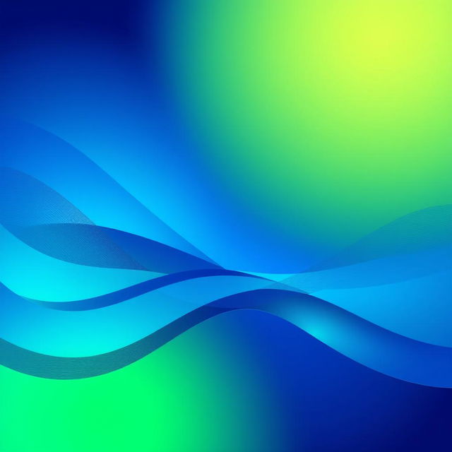 A vivid and engaging abstract design featuring a gradient background dominated by shades of deep, rich blue and vibrant green