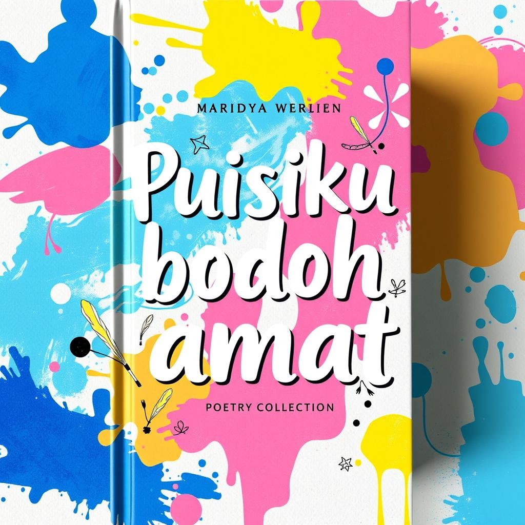 A book cover design for a poetry collection titled 'Puisiku bodoh amat'