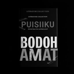 A book cover design for a literature collection titled "Puisiku Bodoh Amat"