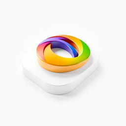 A 3D representation of a logo, showcasing depth and dimensionality, featuring smooth curves and sharp edges